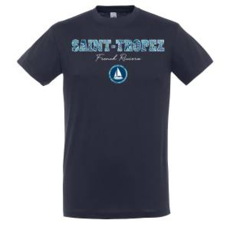 T-shirt unisexe Saint Tropez French Riviera Bateau Marine XS