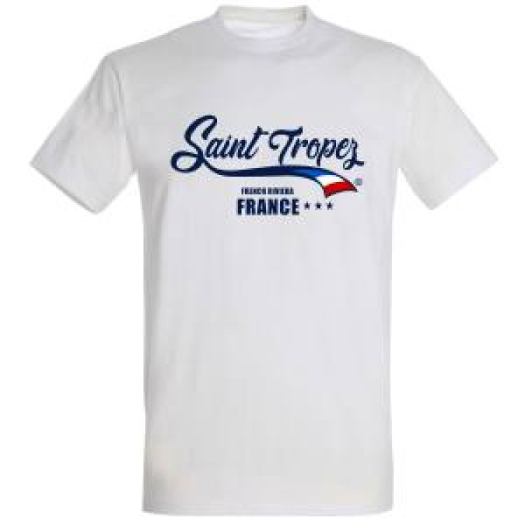 T-shirt unisexe Saint Tropez French Riviera France... Blanc XS