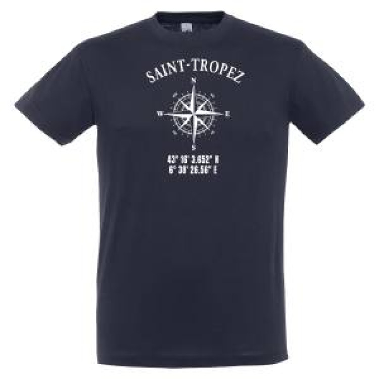 T-shirt unisexe Saint Tropez GPS Marine XL