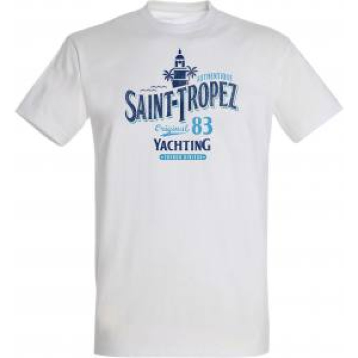 Tshirt unisexe Saint Tropez Le Clocher de Saint Tropez Original 83 Yachting French Riviera Blanc S