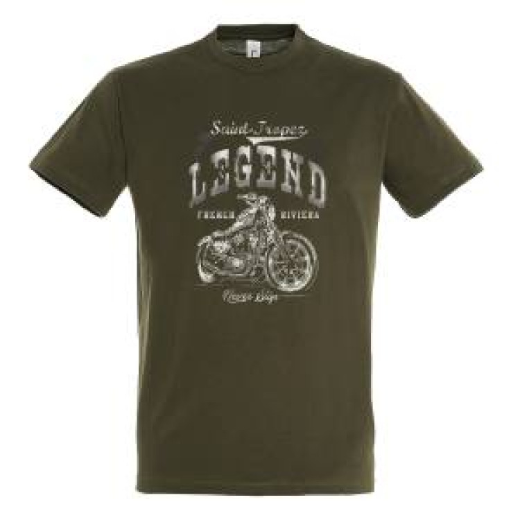 T-shirt unisexe Saint Tropez Légende Biker French Riviera Noir Profond S