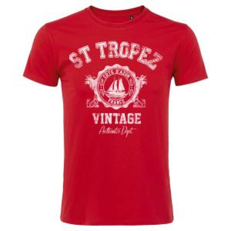 T-shirt unisexe Saint Tropez Vintage Côte d’Azur Marine S