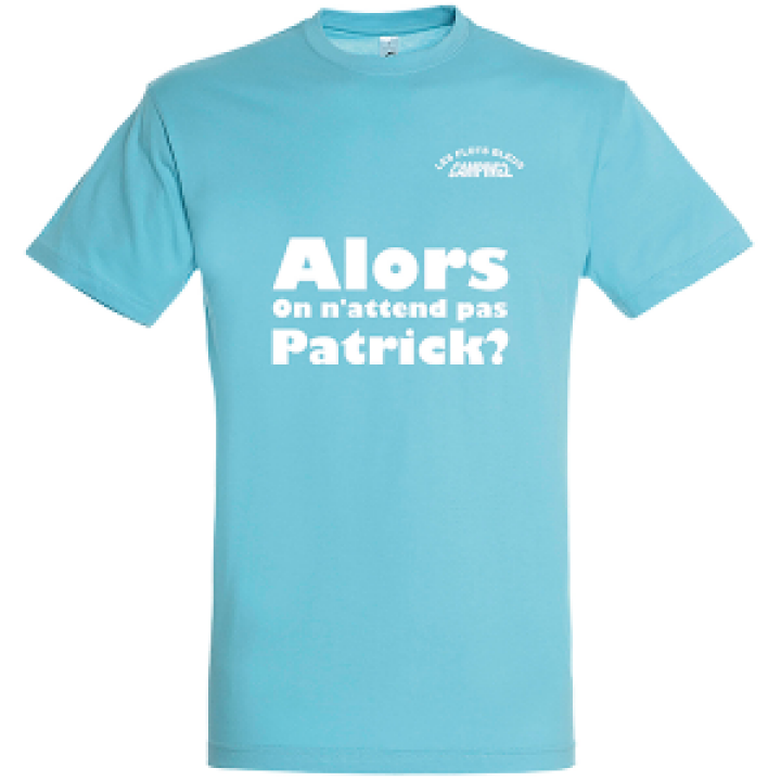 Tshirt unisexe Sérigraphie Camping 2 Alors Patrick  Bleu Atoll S
