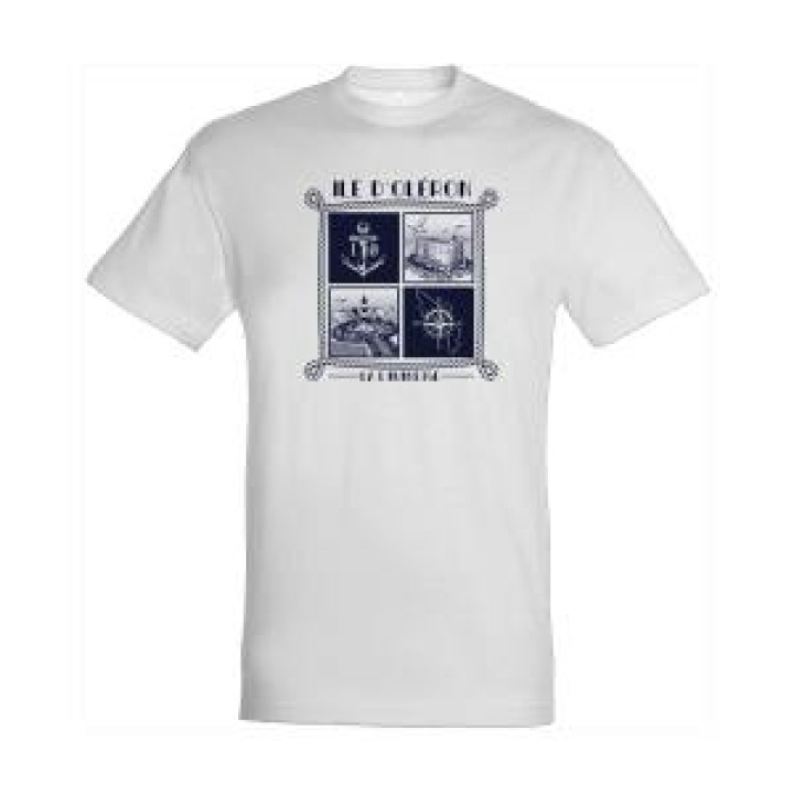 Tshirt unisexe Sérigraphie Île dOléron la Lumineuse 4 Vues Blanc XS