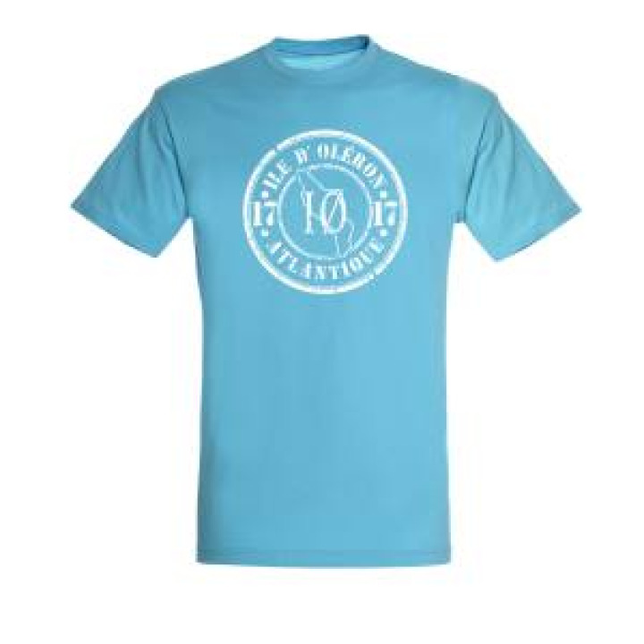 Tshirt unisexe Sérigraphie Tampon Île dOléron 17 Atlantique Noir Profond XS
