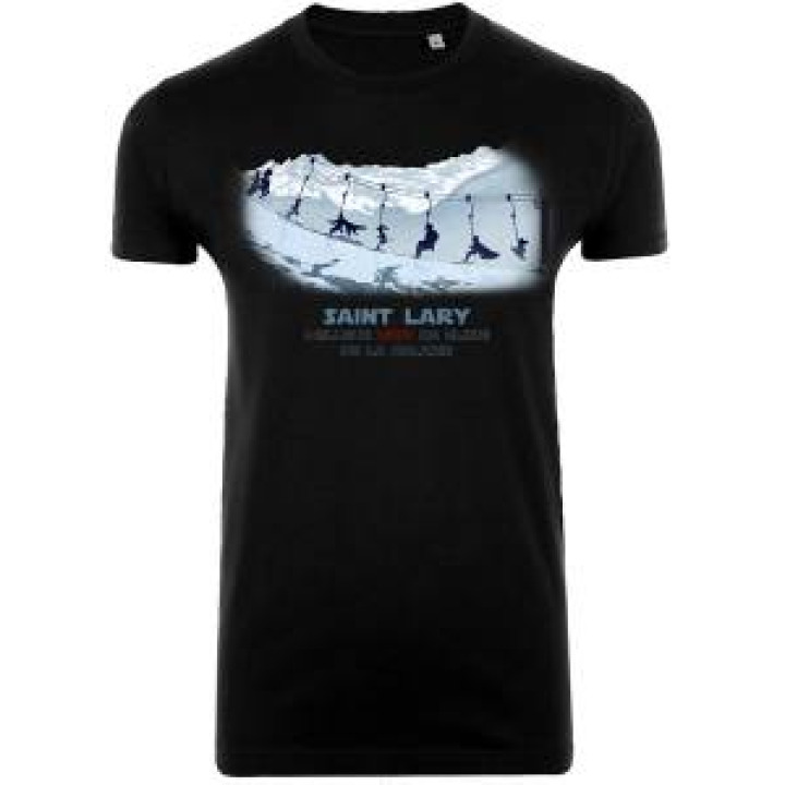 Tshirt unisexe Spot Galaxie Ombre Télésiège Saint Lary Noir Profond S