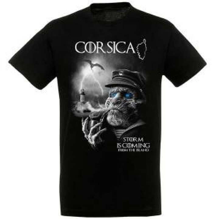 Tshirt unisexe Storm Is Coming Dragon Phare Roi de la Nuit Corsica Noir Profond M