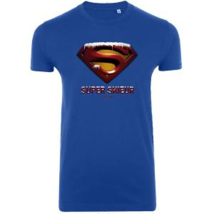 Tshirt unisexe Super Skieur Luchon Bleu Royal S