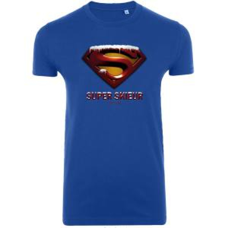 T-shirt unisexe Super Skieur Luchon Bleu Royal M