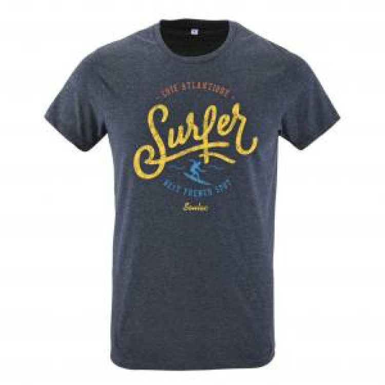 T-shirt unisexe Surfer Côte Atlantique Soulac Denim XL