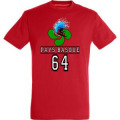T-shirt unisexe Surfeur Croix Basque Pays Basque 64 Rouge Tango S
