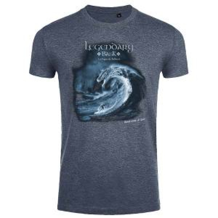 Tshirt unisexe Surfeur Vague Dragon Saint Jean de Luz Denim Chiné M