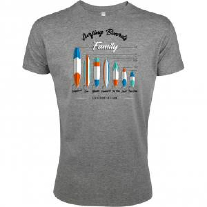 Tshirt unisexe Surfing Boards Family LabenneOcéan Gris Chiné XS