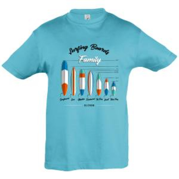 Tshirt unisexe Surfing Boards Family Oléron Bleu Atoll S