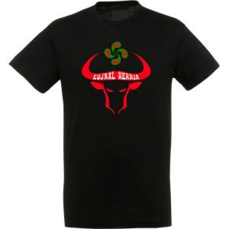 T-shirt unisexe Taureau Euskal Herria Noir Profond S