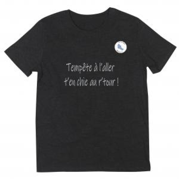T-shirt unisexe Temp&ecirc;te A... + logo Belle Ile Noir Profond XXL