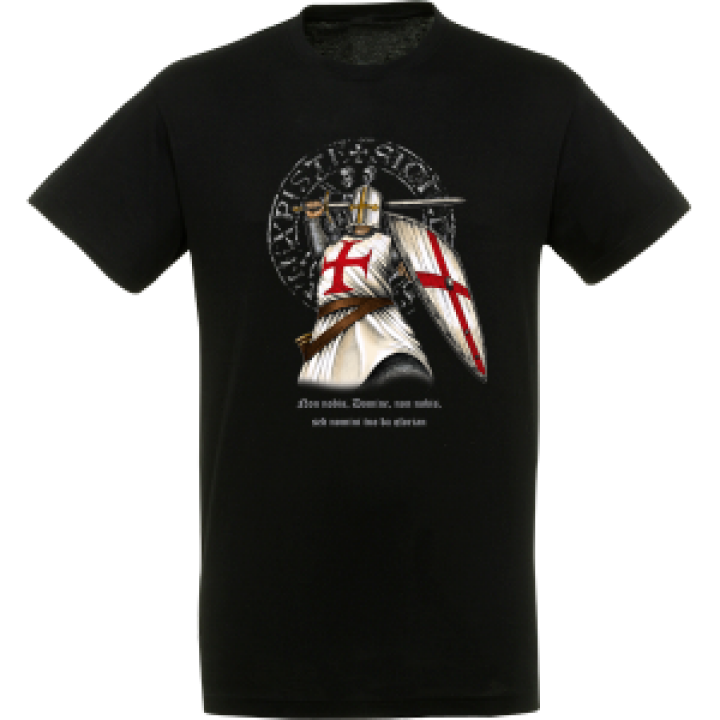 Tshirt unisexe Templier Bouclier Noir Profond M
