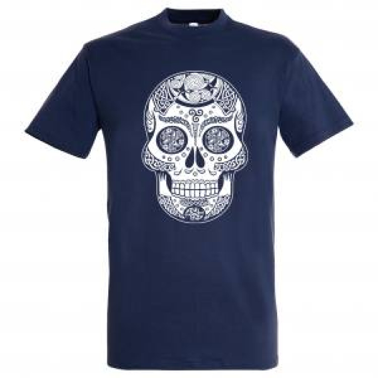 T-shirt unisexe T&ecirc;te de Mort Celtic Denim L