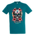 T-shirt unisexe Tête de Mort Surf Therapy Les Landes Bleu canard XS