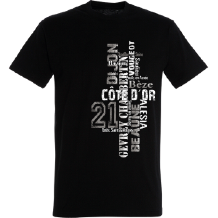 Tshirt unisexe Texte Villes Côte Dor 21 Gris Chiné M