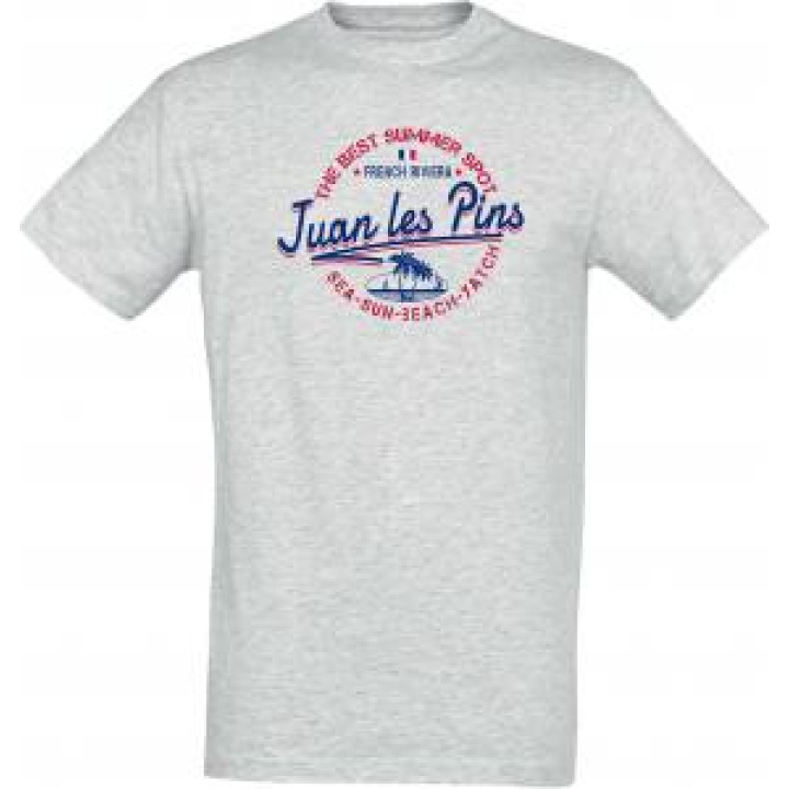 Tshirt unisexe The Best Summer Spot Juan les Pins Blanc Chiné M