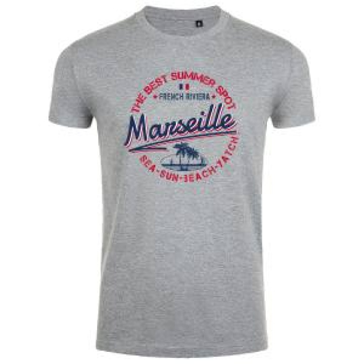 Tshirt unisexe The Best Summer Spot Marseille French Riviera Blanc Chiné S