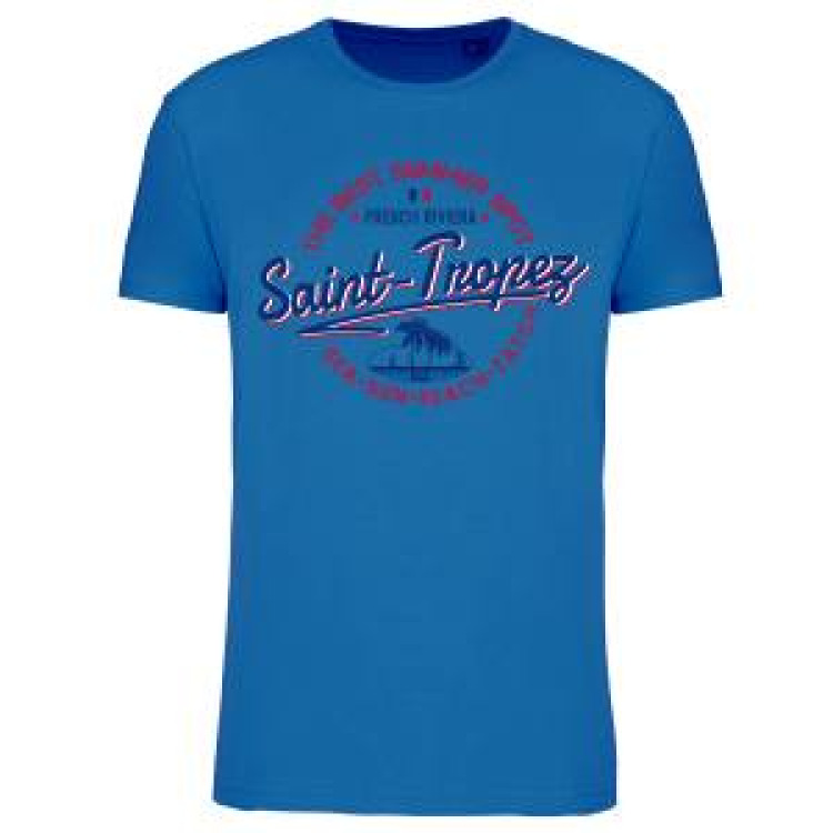 T-shirt unisexe The Best Summer Spot Saint Tropez Blanc Chiné L