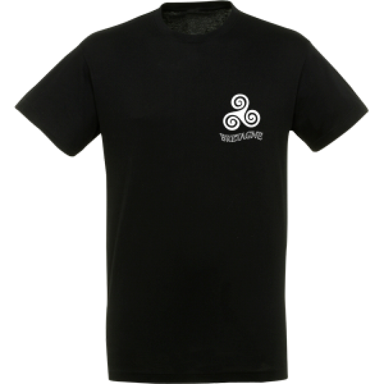 T-shirt unisexe Triskell Bretagne (Pocket) Noir Profond M