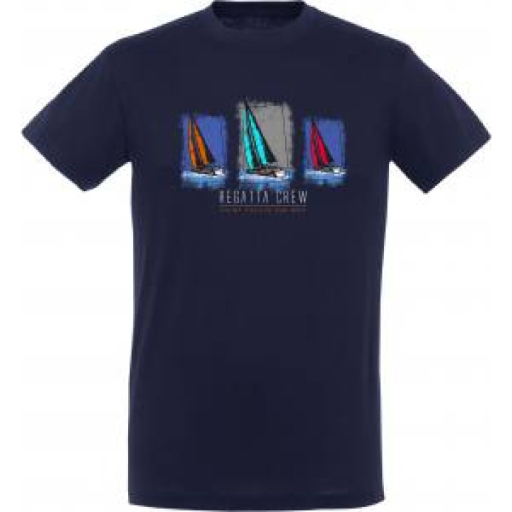 Tshirt unisexe Trois Voiliers Regatta Crew Saint Palais sur Mer Bleu Royal XS