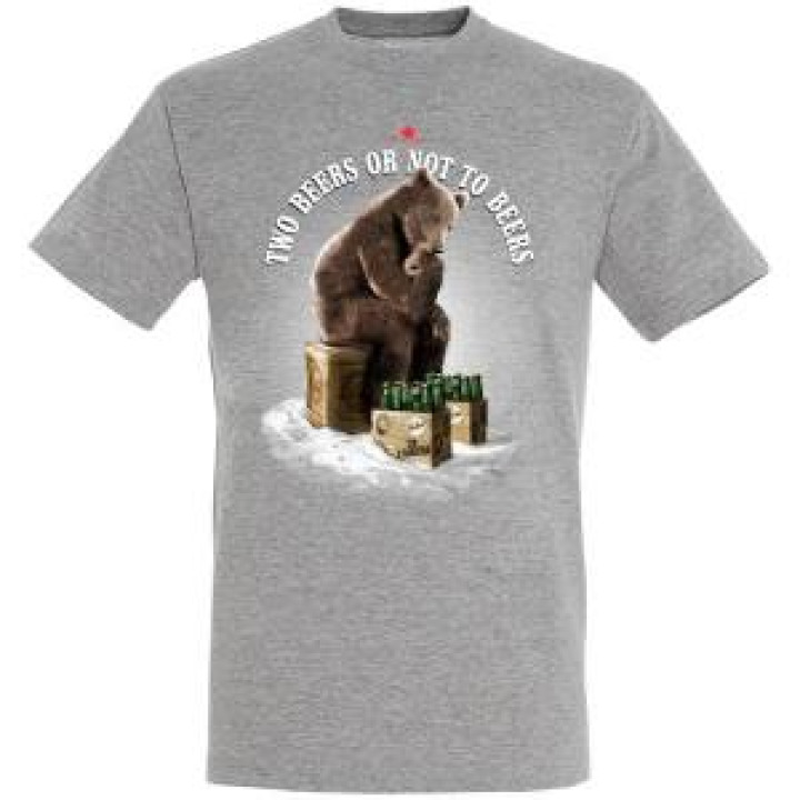 Tshirt unisexe Two Beers Or Not Col dAubisque Gris Chiné M