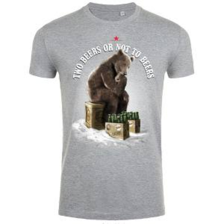 Tshirt unisexe Two Beers Or Not Luchon Gris Chiné M