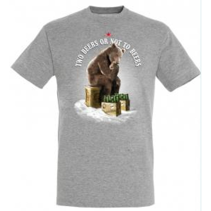 Tshirt unisexe Two Beers Or Not Vallée DOssau Gris Chiné S