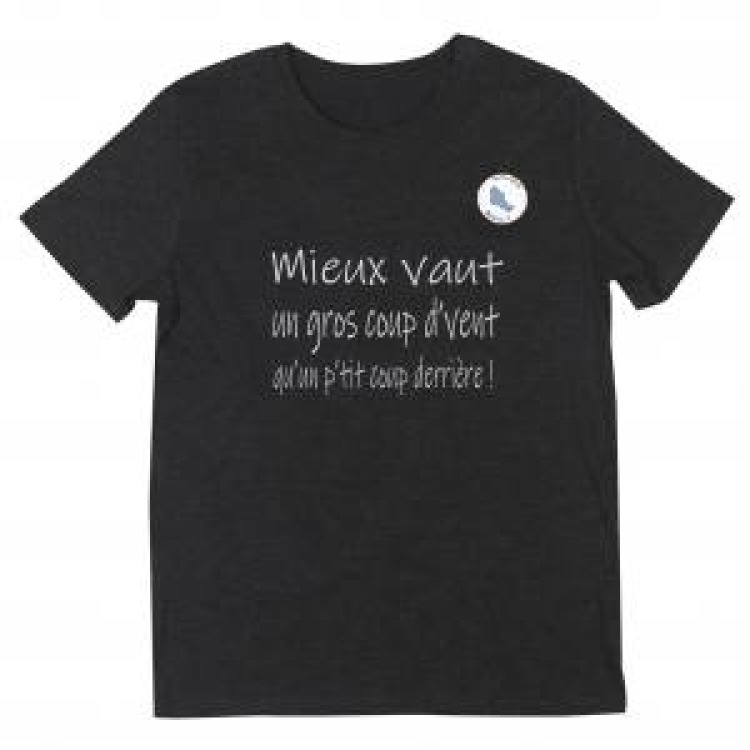 T-shirt unisexe Un Grand Coup D'vent... + logo Belle Ile Noir Profond XL