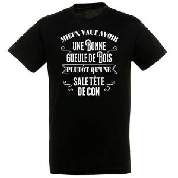 T-shirt unisexe Une Bonne Gueule de Bois Noir Profond XS