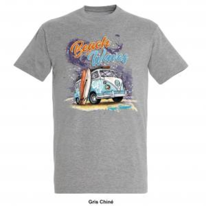 Tshirt unisexe Van Beach and Waves Pays Basque Gris Chiné S