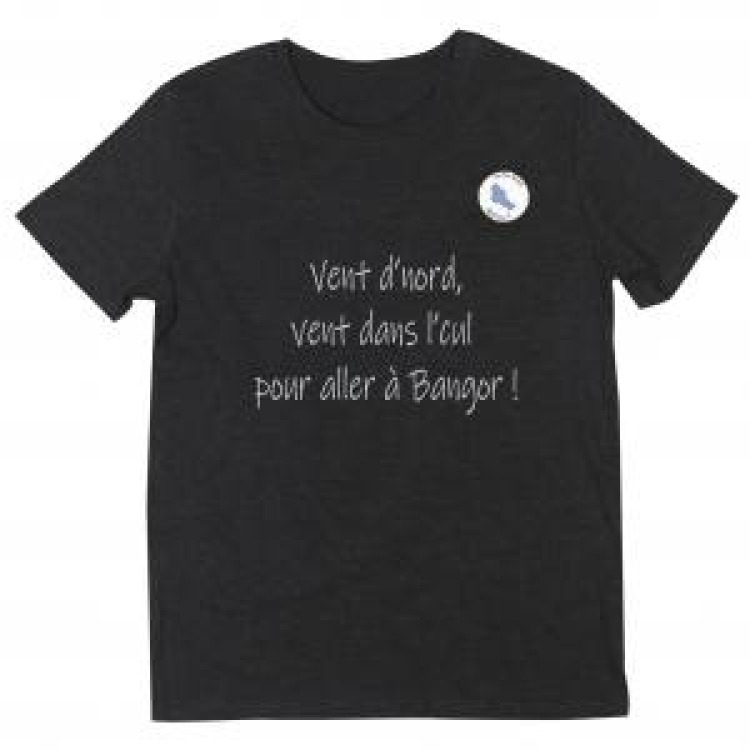 T-shirt unisexe Vent D'nord... + logo Belle Ile Noir Profond S