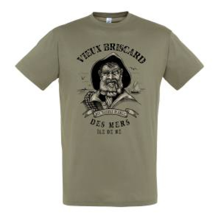 T-shirt unisexe Vieux Briscard des Mers Île de Ré Kaki XL