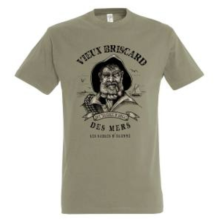 T-shirt unisexe Vieux Briscard des Mers les Sables d’Olonne Kaki S