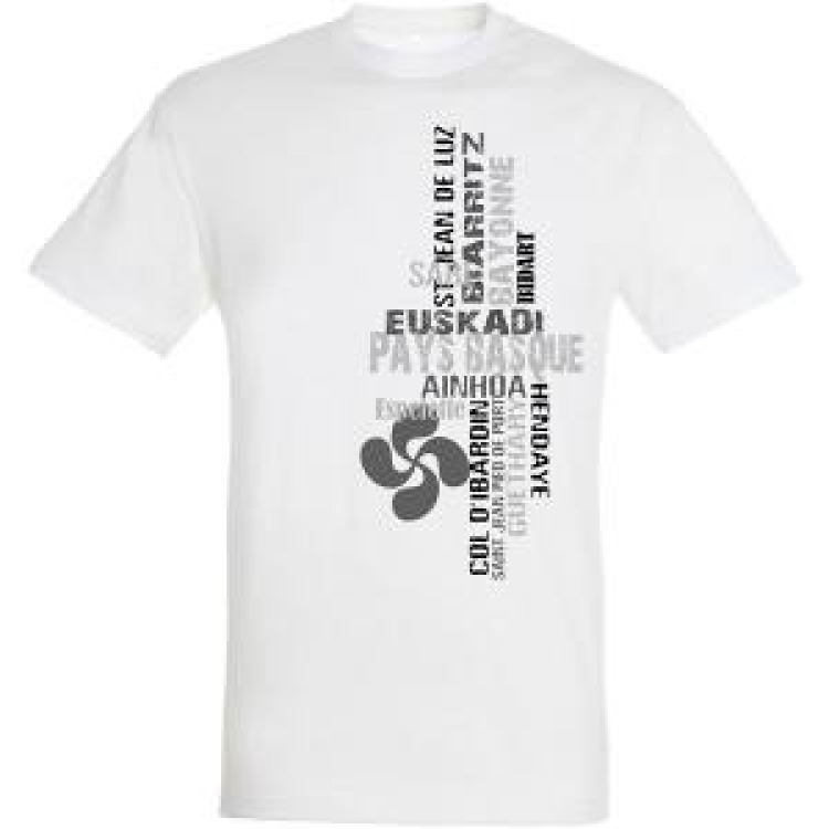T-shirt unisexe Ville Pays Basque Blanc S