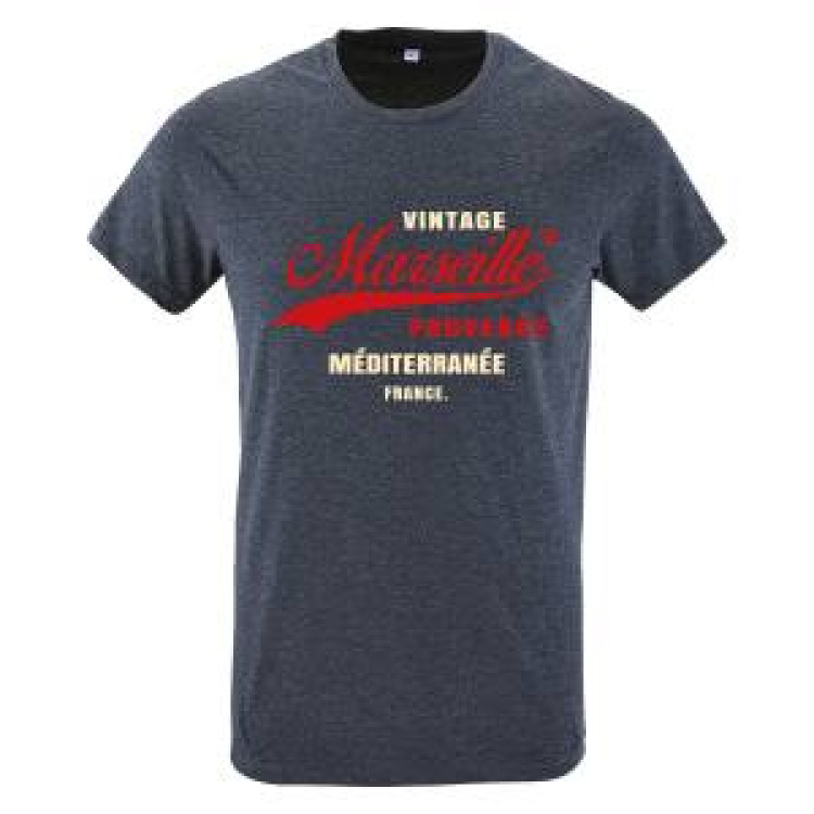 T-shirt unisexe Vintage Marseille Provence Méditerranée France Denim XS
