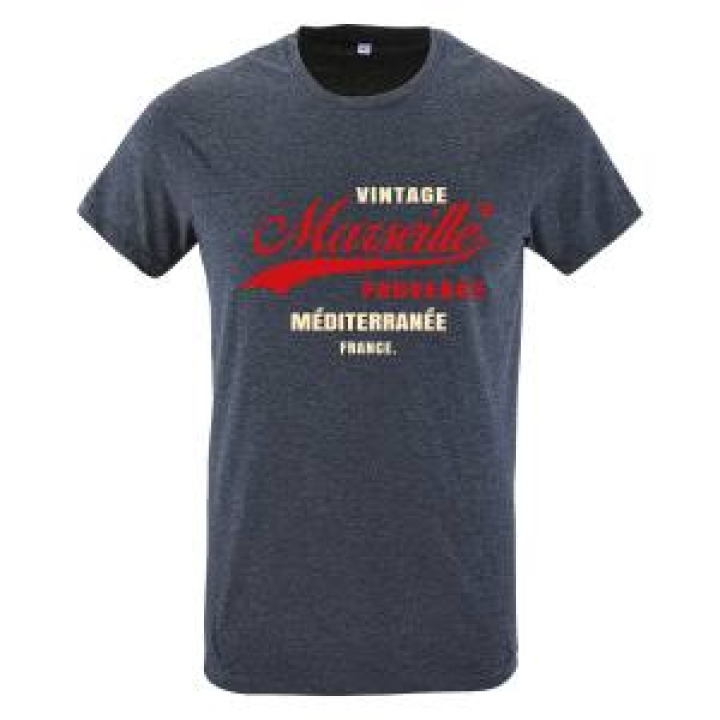 Tshirt unisexe Vintage Marseille Provence Méditerranée France Marine XS
