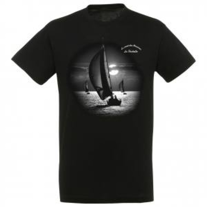 Tshirt unisexe Voilier Clair Obscur la Rochelle Port des Minines Noir Profond S
