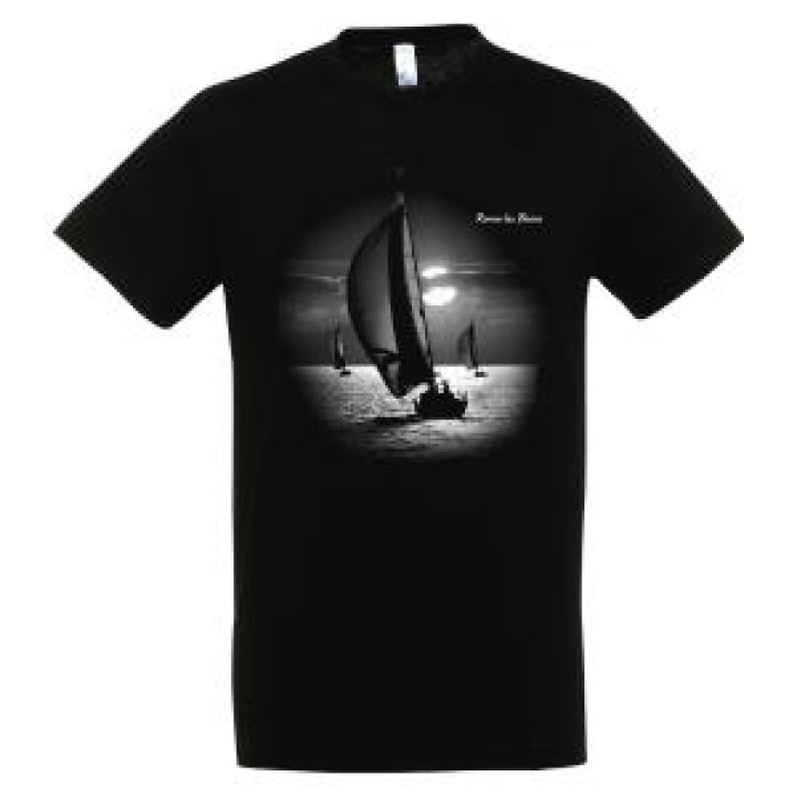 Tshirt unisexe Voilier Clair Obscur Ronce les Bains Noir Profond S