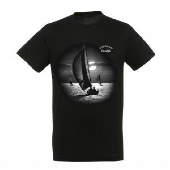 Tshirt unisexe Voilier Clair Obscur Saint Gilles Croix de Vie Vendée Noir Profond S