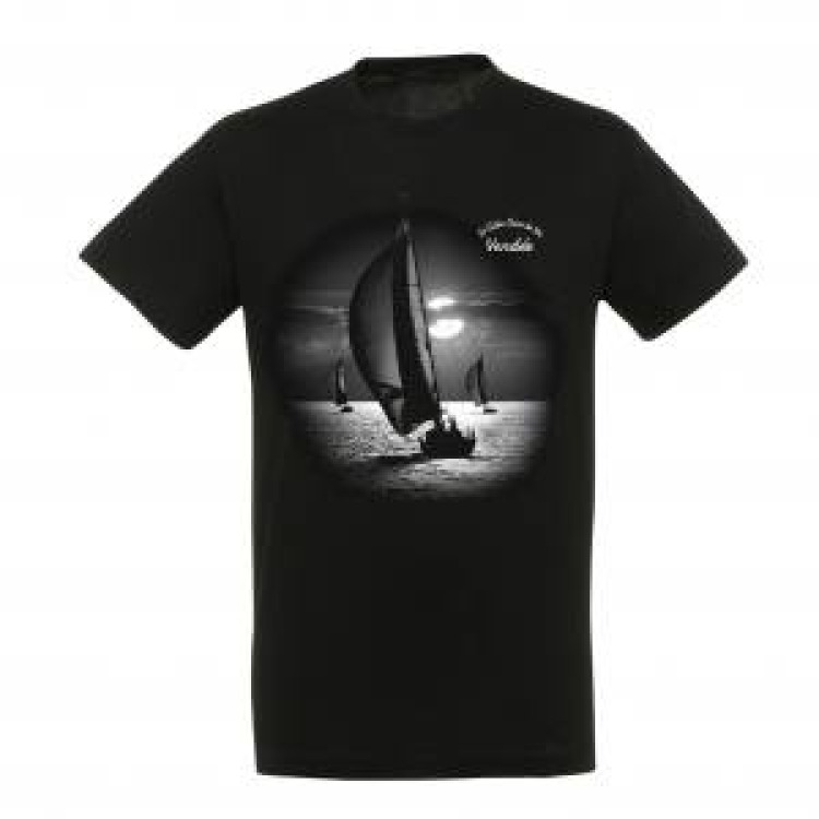 T-shirt unisexe Voilier Clair Obscur Saint Gilles Croix de Vie Vendée Noir Profond L