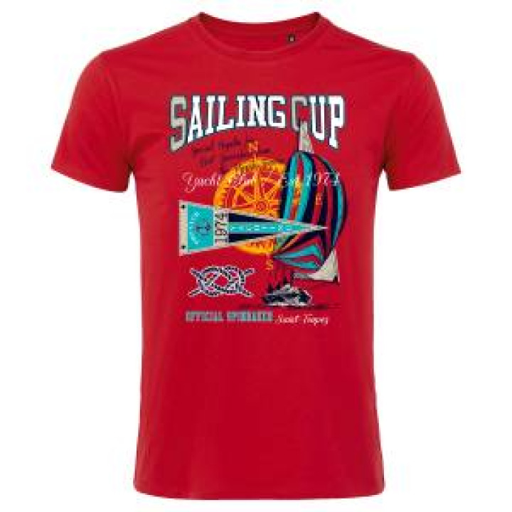 Tshirt unisexe Voilier Sailing Cup Saint Tropez Rouge S
