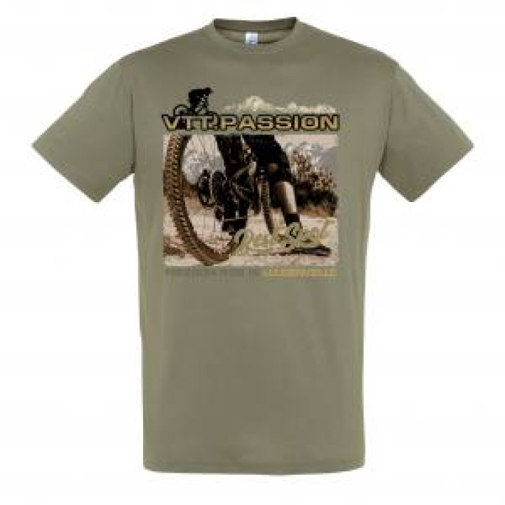 Tshirt unisexe VTT Passion Best Spot Loudenvielle Kaki S