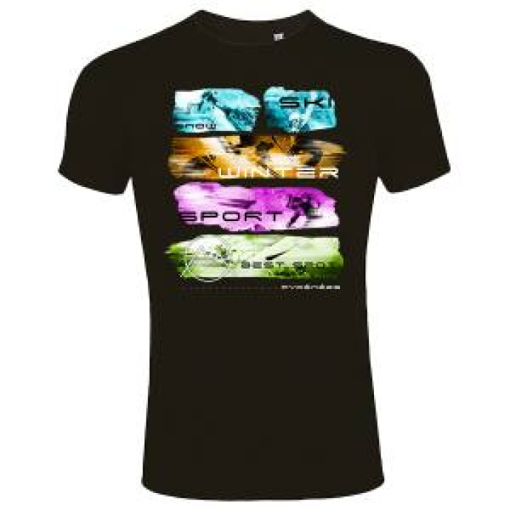 Tshirt unisexe Winter Sport Pyrénées Noir Profond M