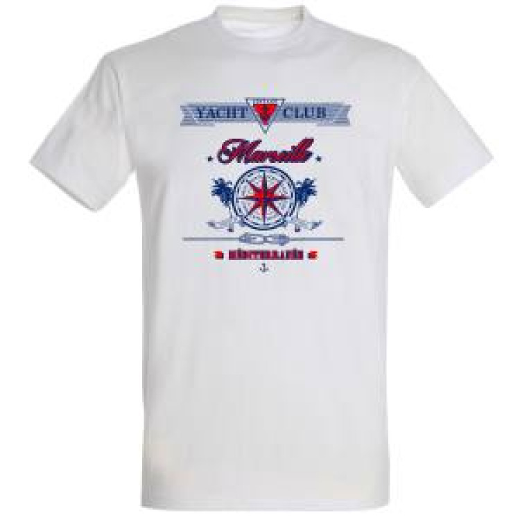 T-shirt unisexe Yatch Club Marseille Méditerranée Noir Profond XL