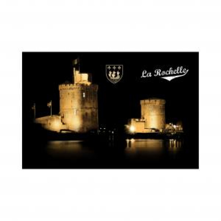 Tableau Tableau Deux Tours de la Rochelle Noir 24 x 33